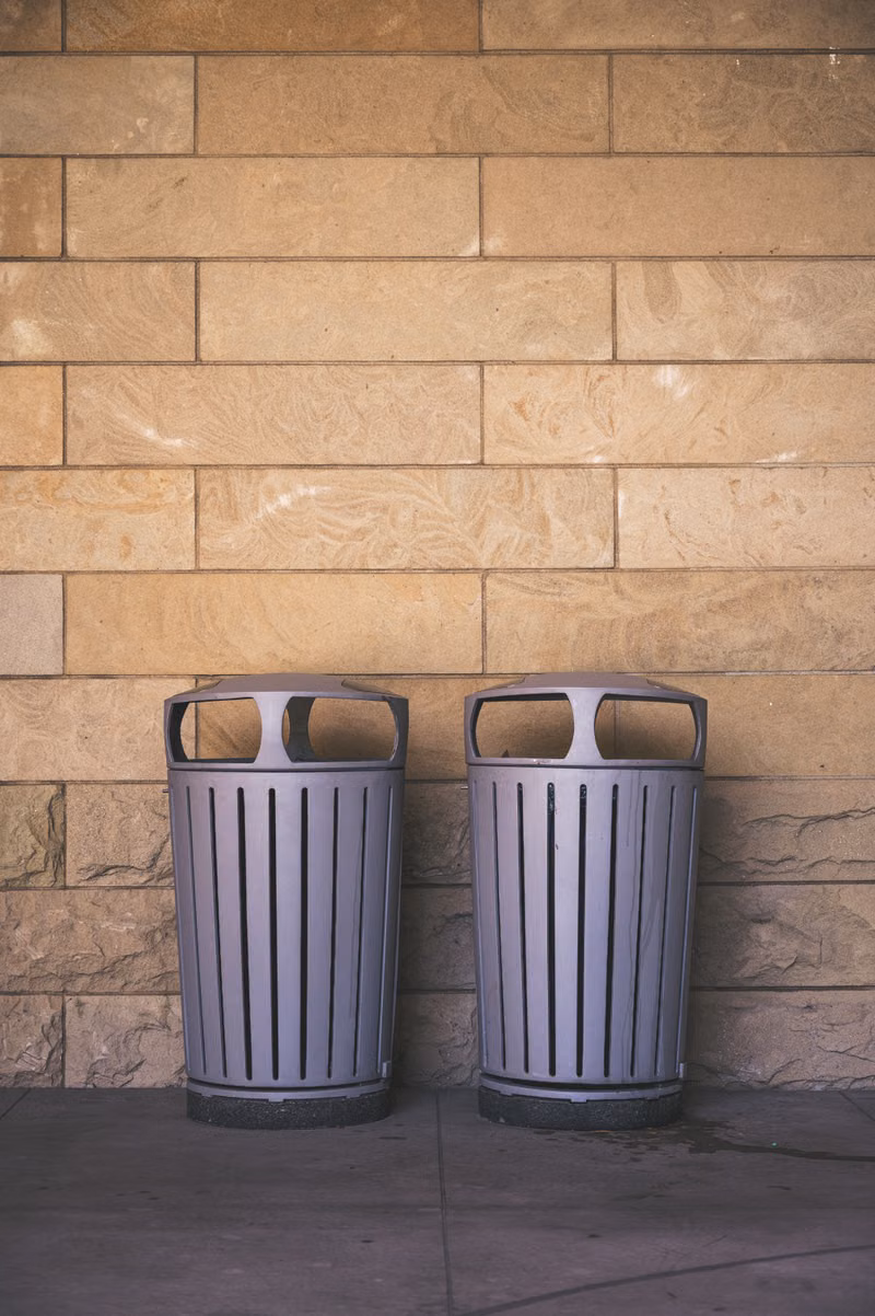 Commercial trash pickup outside a Boise office